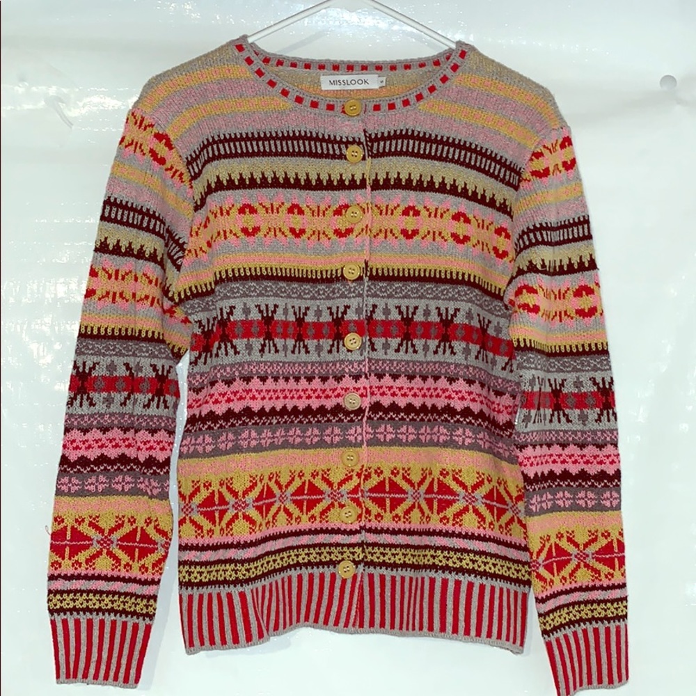 Fair isle button up cardigan
